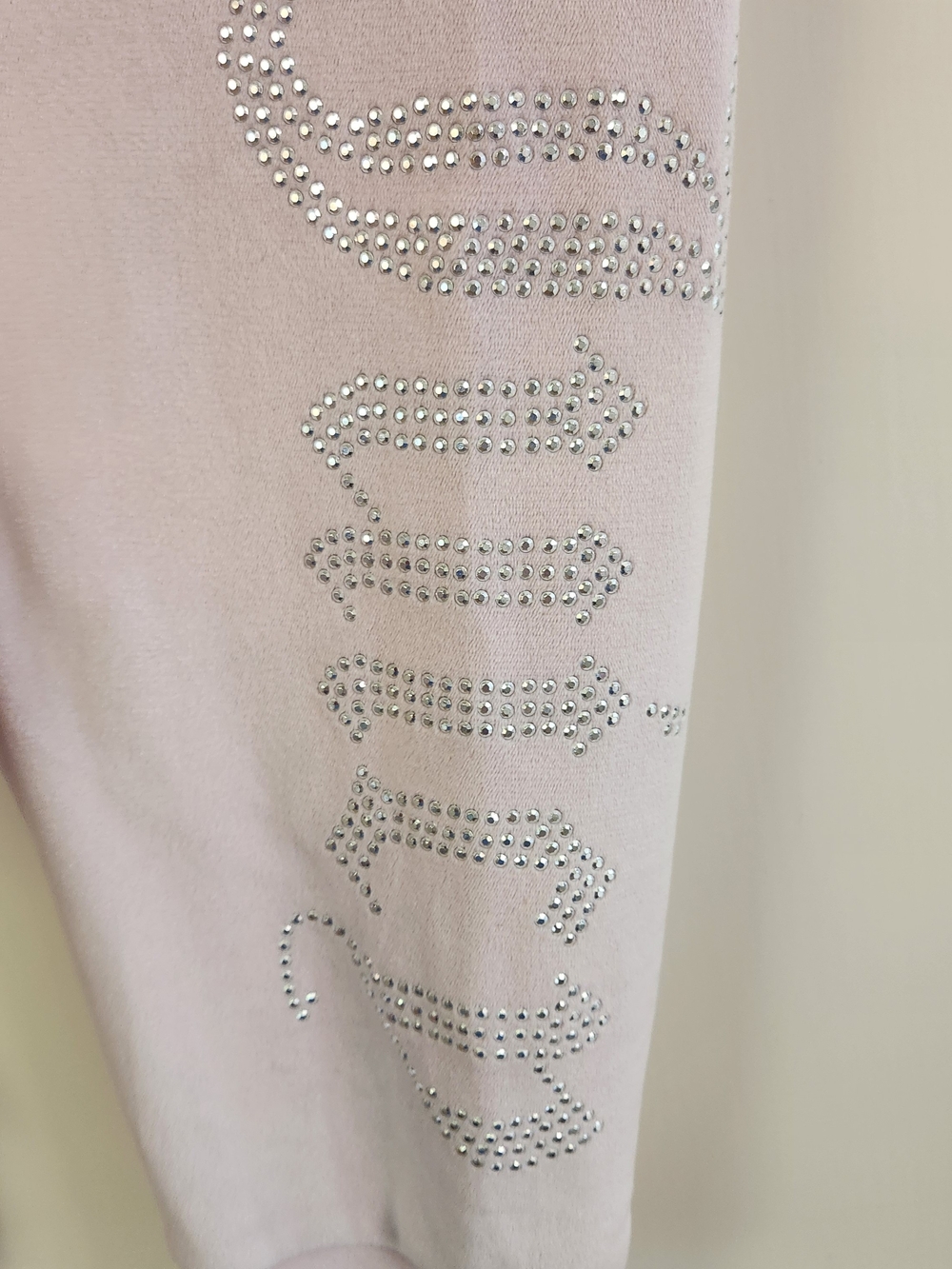 Juicy Couture Light Pink Rhinestone Logo Tag Sweatpants Joggers